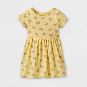 Toddler Girls' Printed Knit Short Sleeve DressCat & Jack Yellow Size 12M